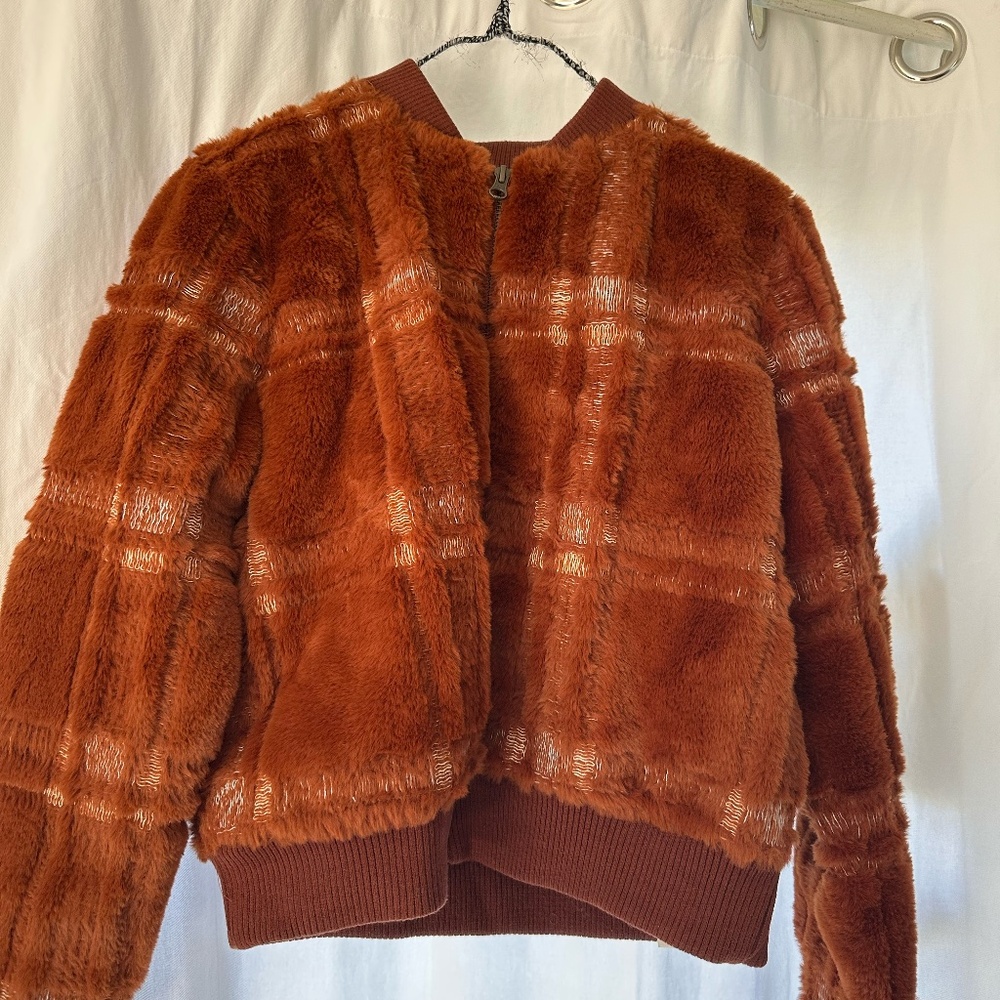 Anthropologie Teddy Plaid Bomber Jacket
